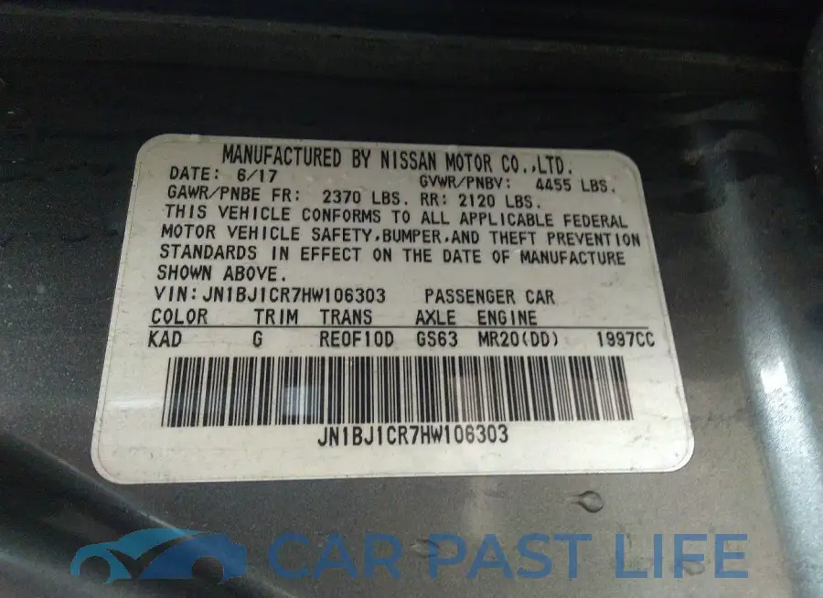JN1BJ1CR7HW106303# 9