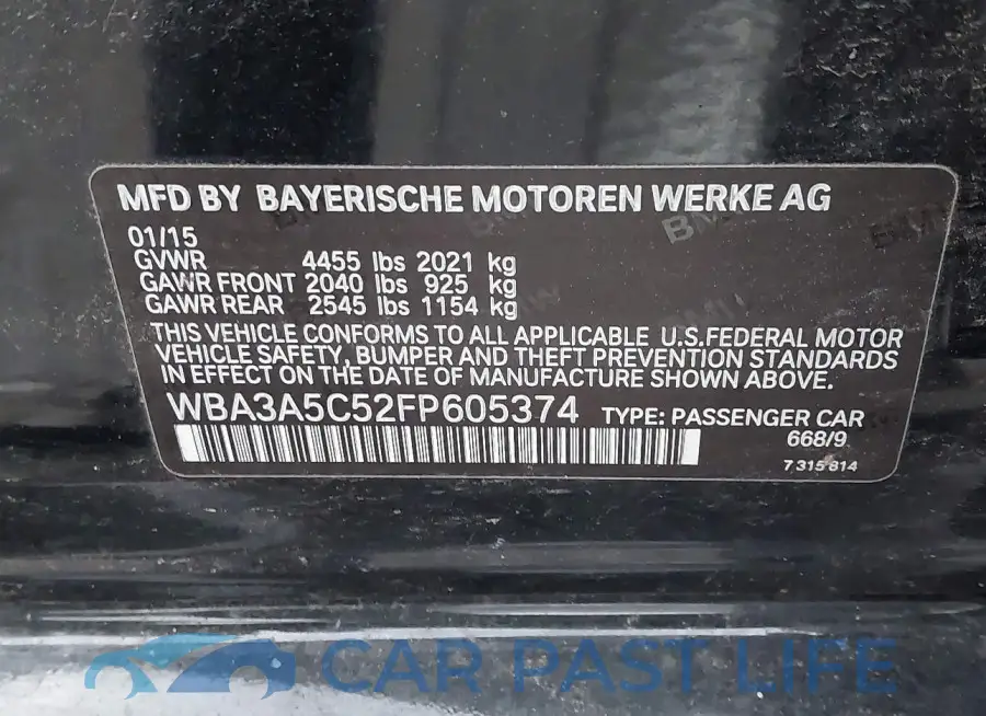 WBA3A5C52FP605374# 9