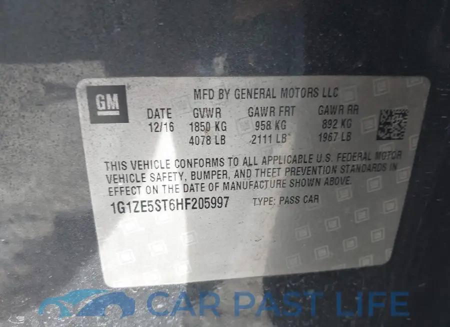 1G1ZE5ST6HF205997# 9