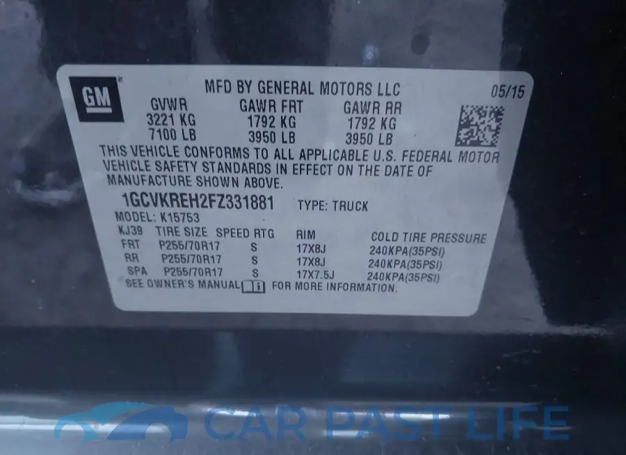 1GCVKREH2FZ331881# 9