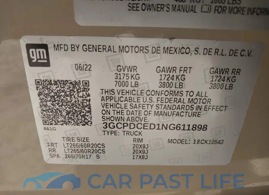 3GCPDCED1NG611898# 9