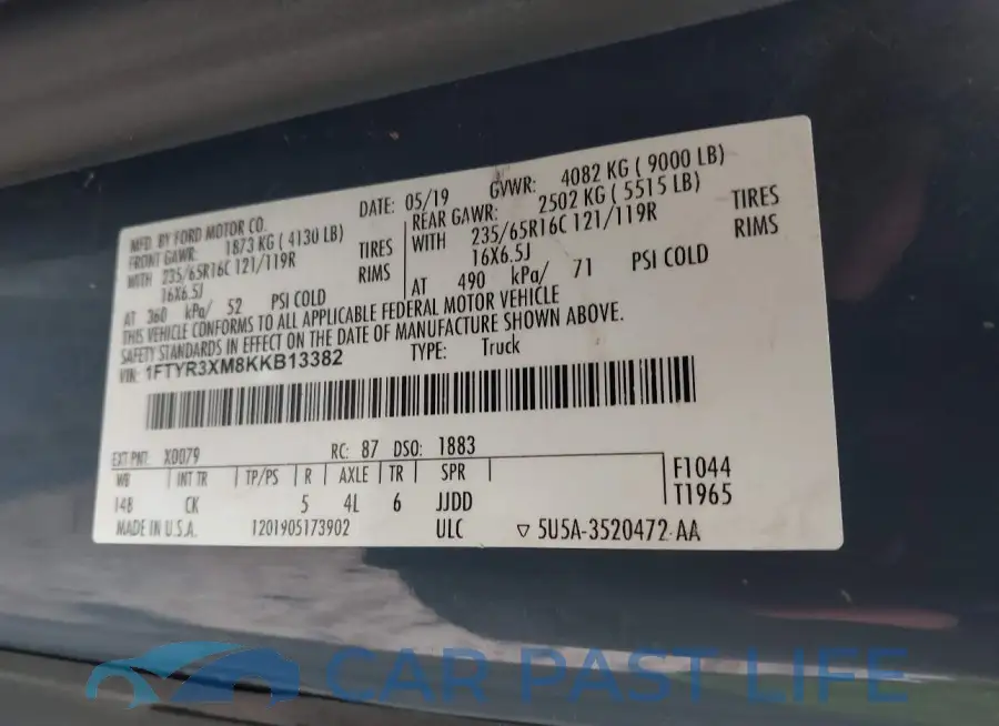 1FTYR3XM8KKB13382# 9