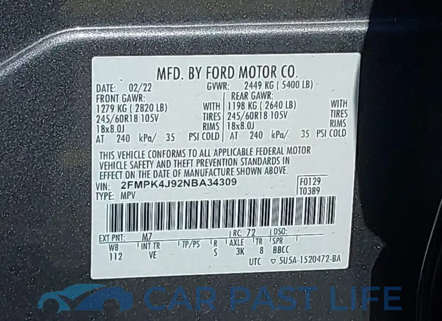 2FMPK4J92NBA34309# 9