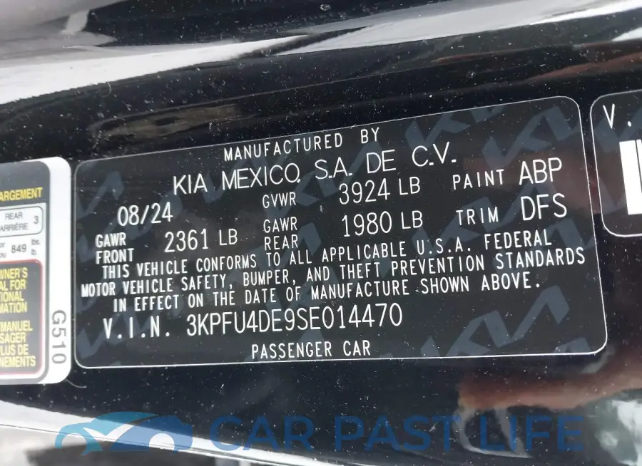 3KPFU4DE9SE014470# 9