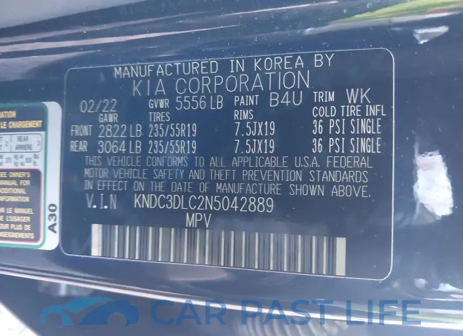 KNDC3DLC2N5042889# 9