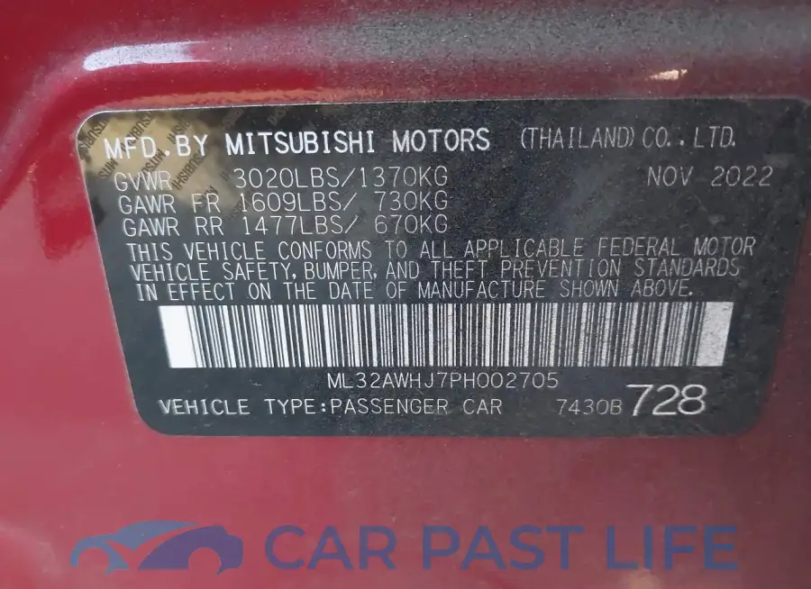 ML32AWHJ7PH002705# 9