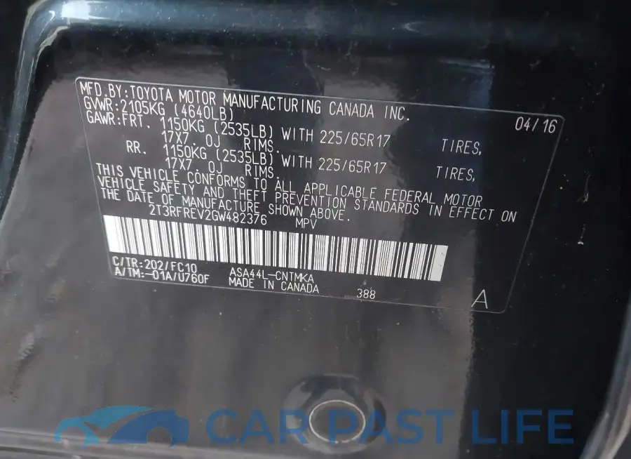 2T3RFREV2GW482376# 9