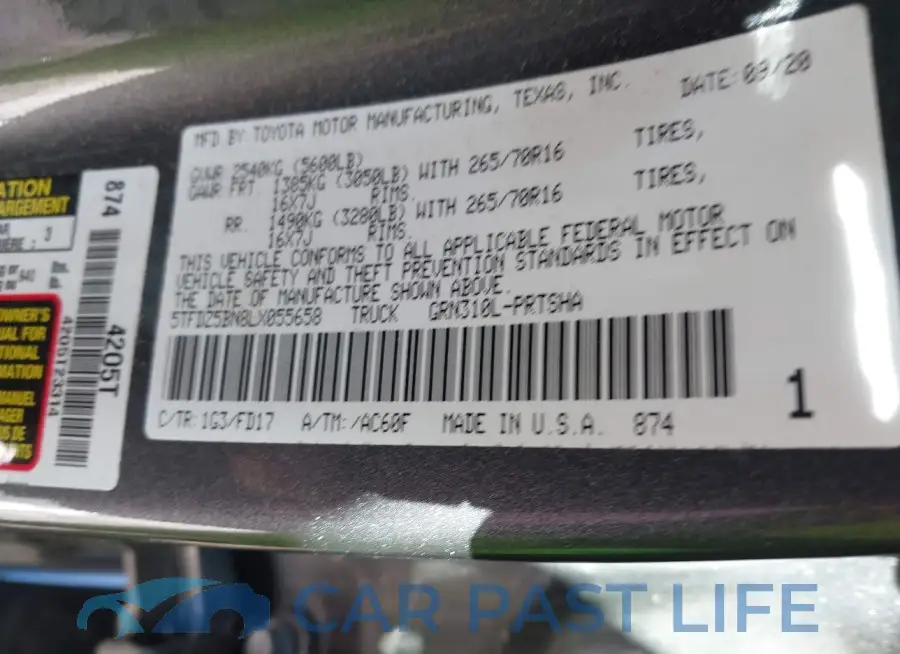 5TFDZ5BN8LX055658# 9