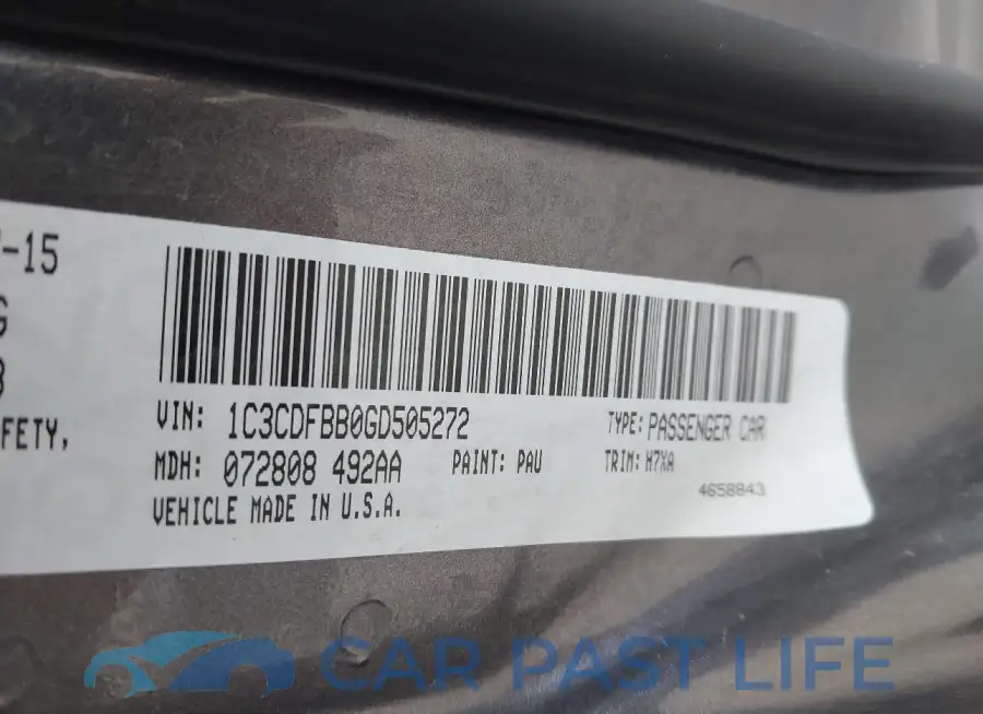 1C3CDFBB0GD505272# 9
