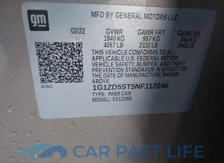 1G1ZD5ST5NF112046# 9