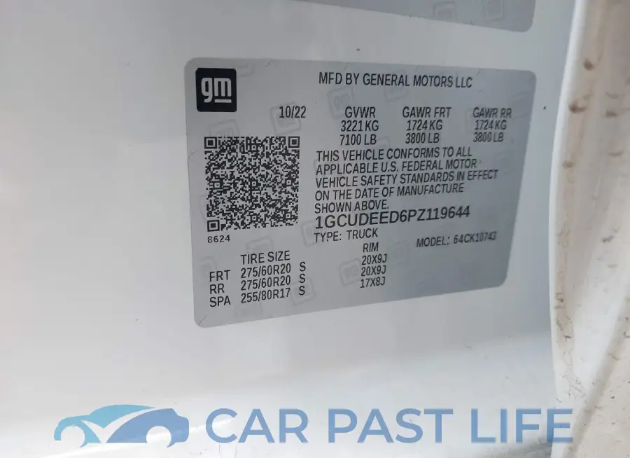 1GCUDEED6PZ119644# 9