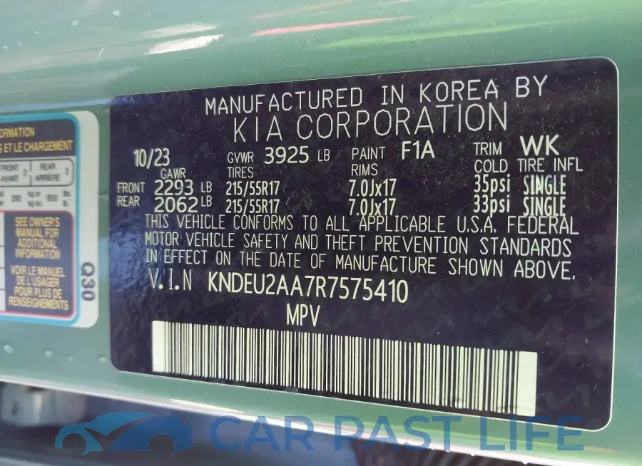 KNDEU2AA7R7575410# 9