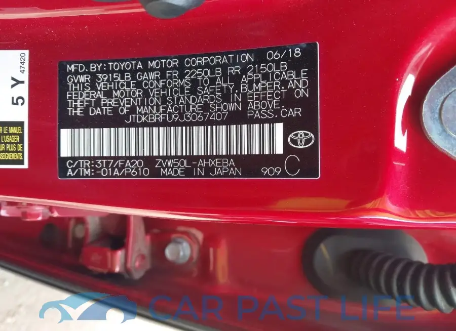 JTDKBRFU9J3067407# 9