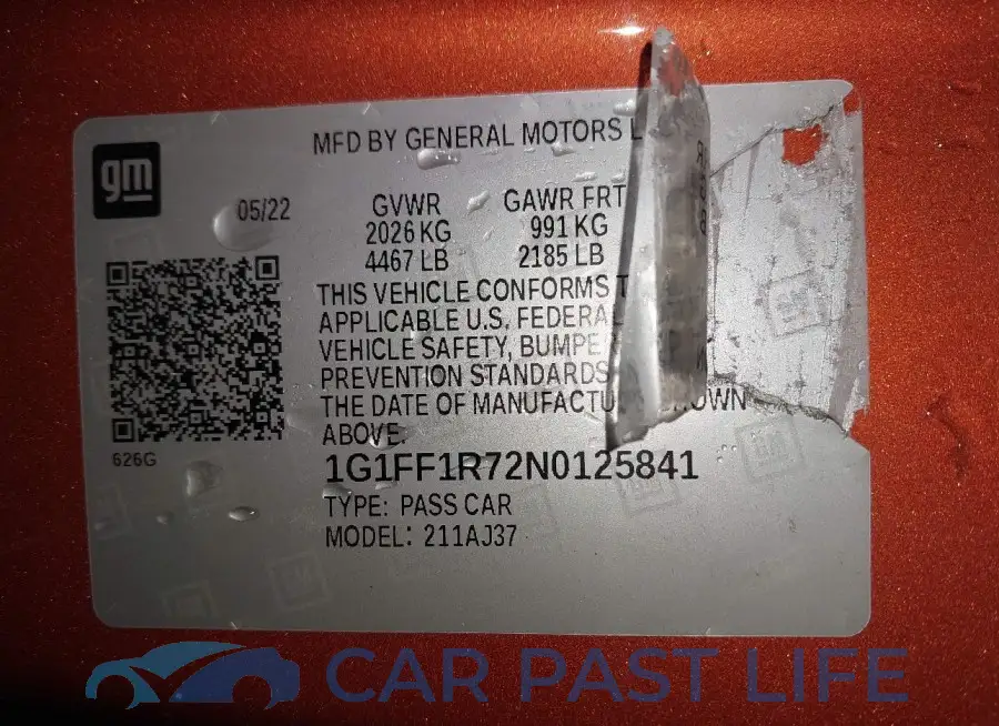 1G1FF1R72N0125841# 9