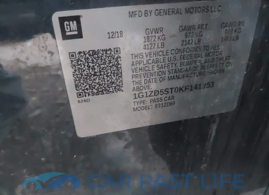 1G1ZD5ST0KF141353# 9