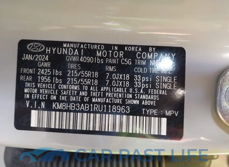KM8HB3AB1RU118963# 9