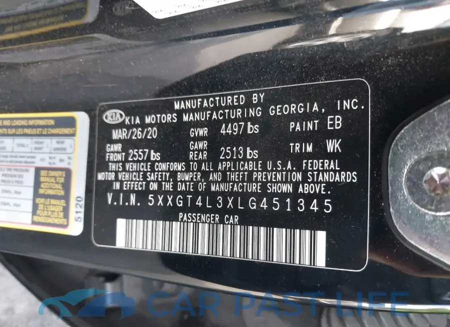 5XXGT4L3XLG451345# 9