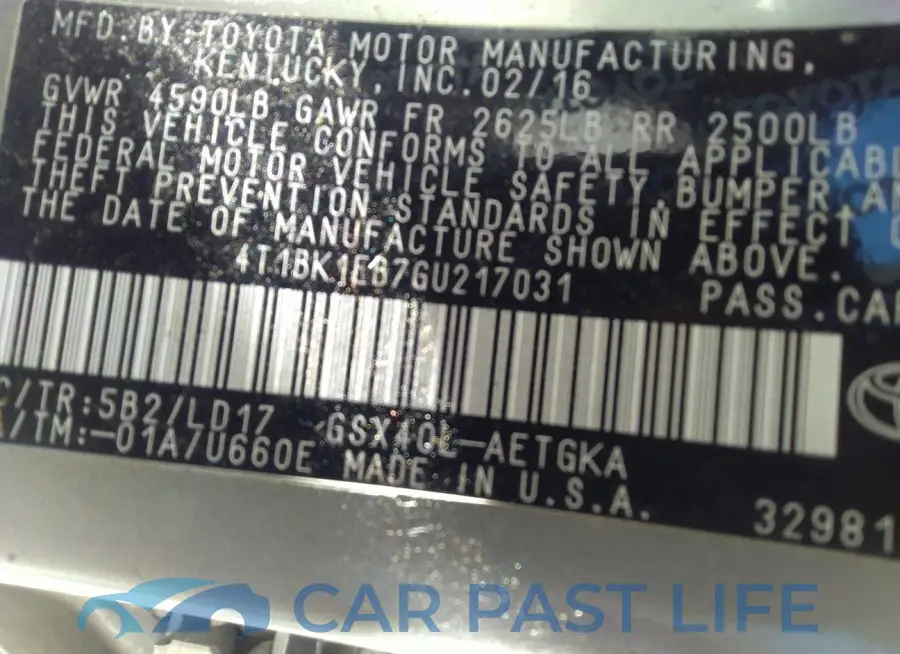 4T1BK1EB7GU217031# 9