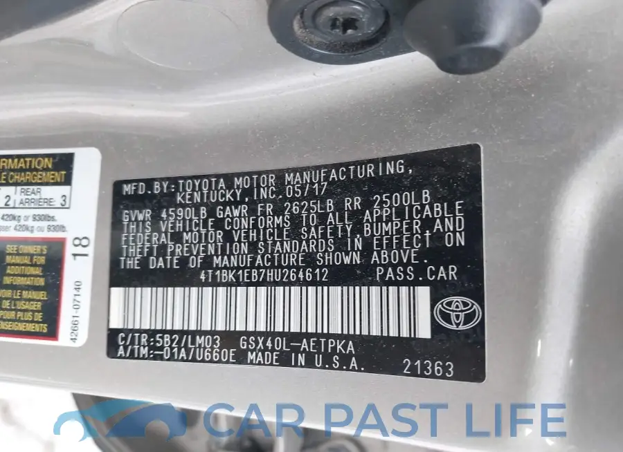 4T1BK1EB7HU264612# 9
