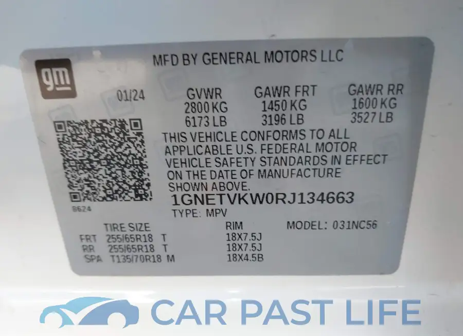 1GNETVKW0RJ134663# 9