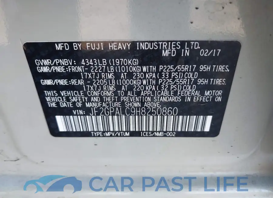 JF2GPALC9H8250860# 9
