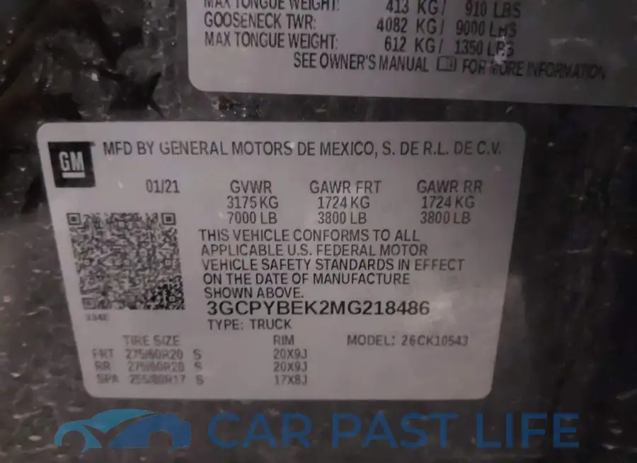 3GCPYBEK2MG218486# 9