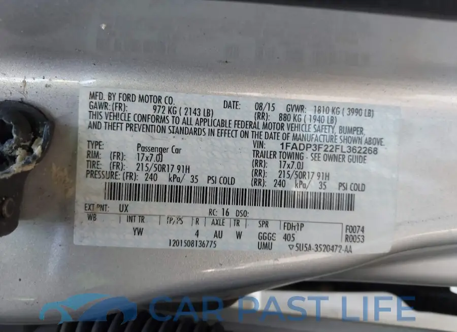 1FADP3F22FL362268# 9