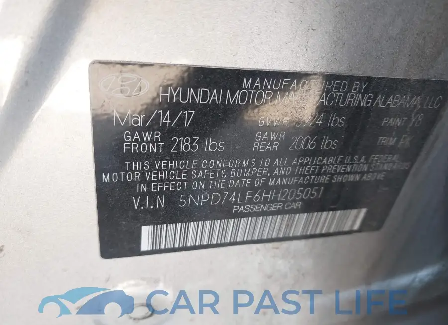 5NPD74LF6HH205051# 9
