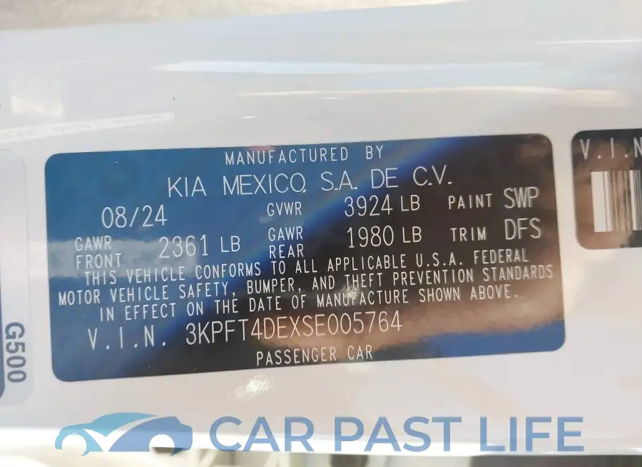 3KPFT4DEXSE005764# 9