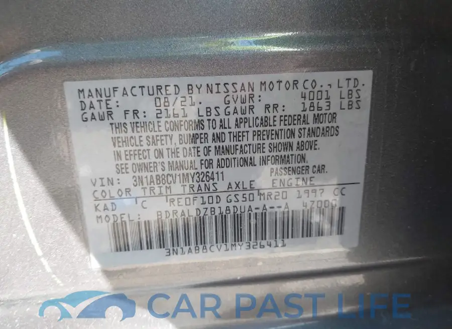 3N1AB8CV1MY326411# 9