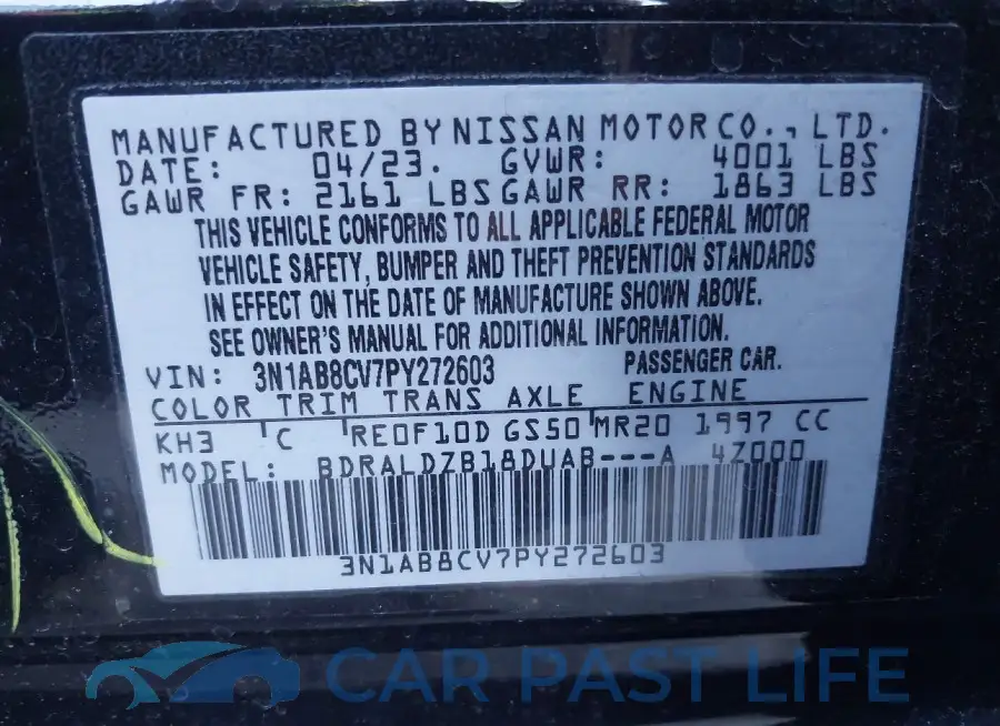 3N1AB8CV7PY272603# 9
