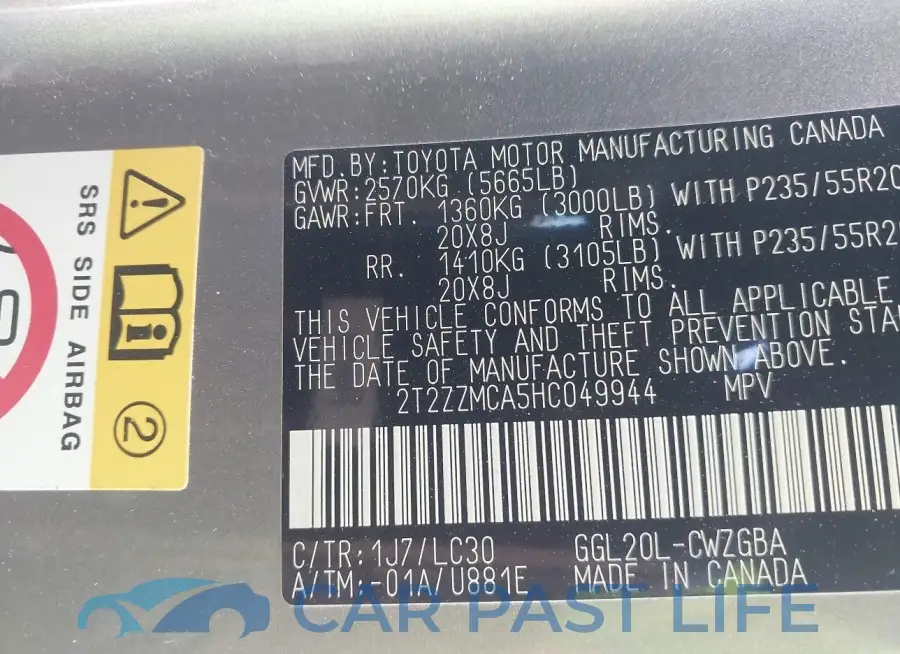 2T2ZZMCA5HC049944# 9