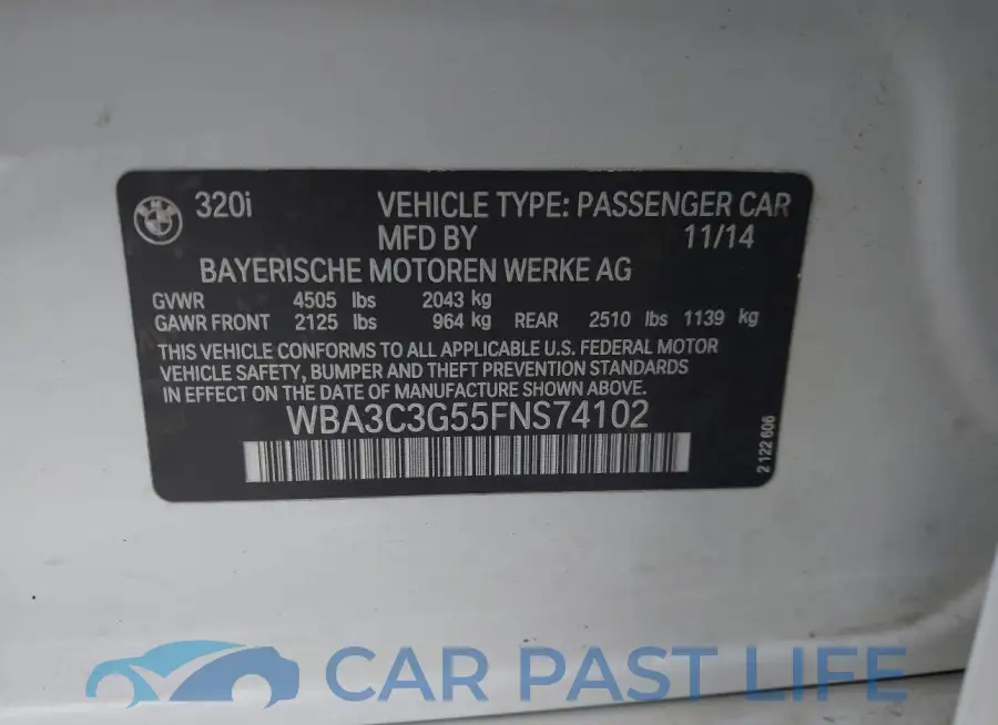 WBA3C3G55FNS74102# 9