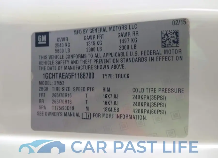 1GCHTAEA5F1188700# 9
