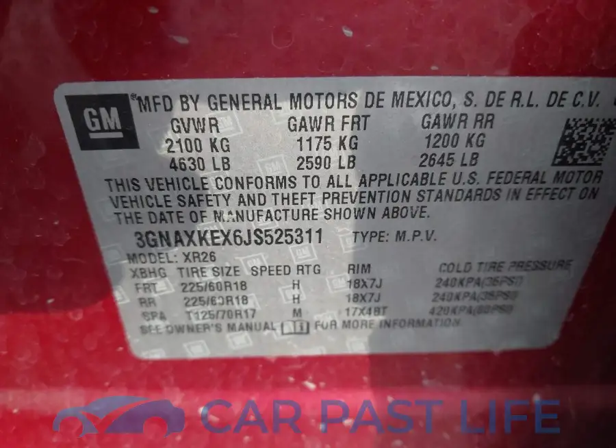 3GNAXKEX6JS525311# 9