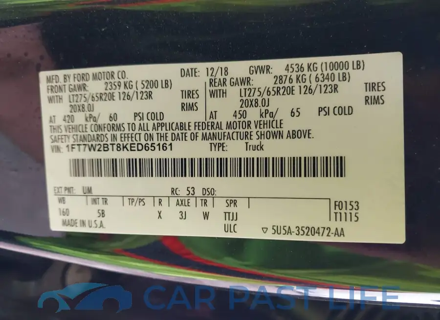 1FT7W2BT8KED65161# 9