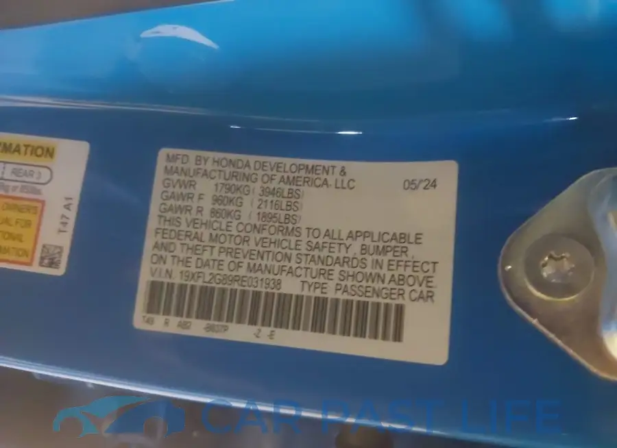19XFL2G89RE031938# 9