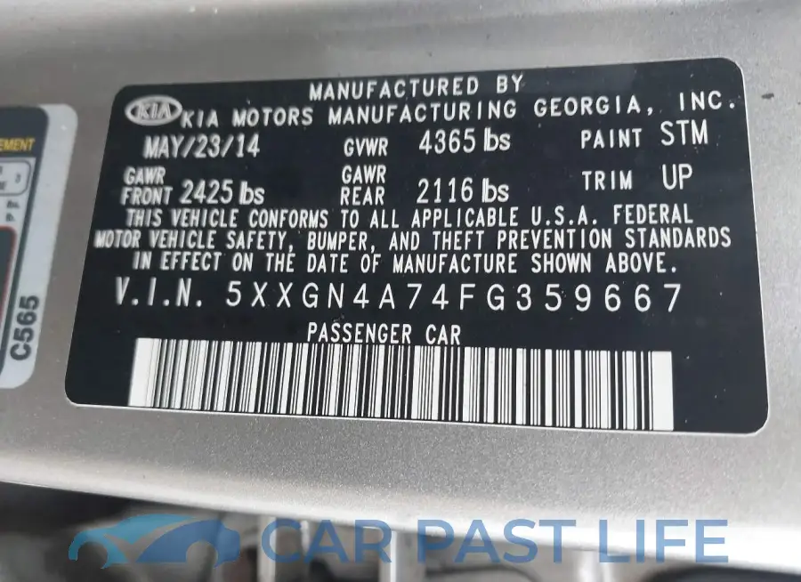 5XXGN4A74FG359667# 9