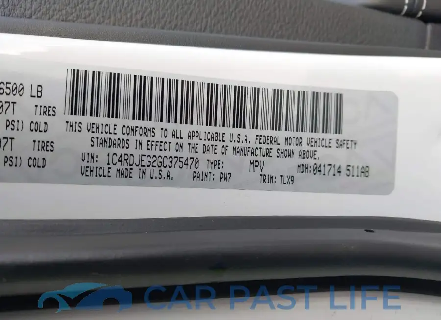 1C4RDJEG2GC375470# 9