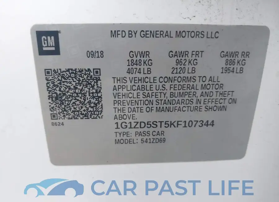 1G1ZD5ST5KF107344# 9