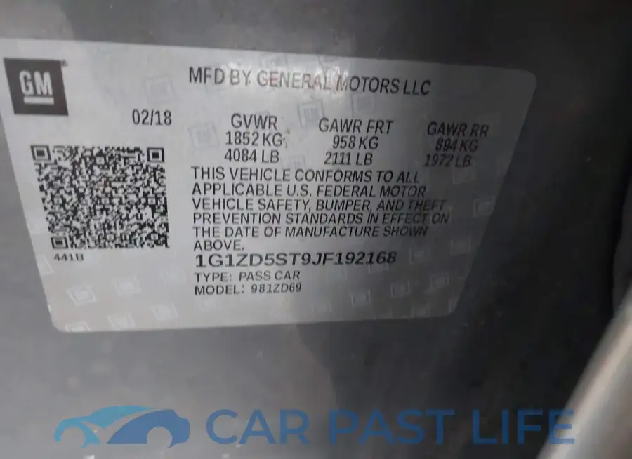 1G1ZD5ST9JF192168# 9
