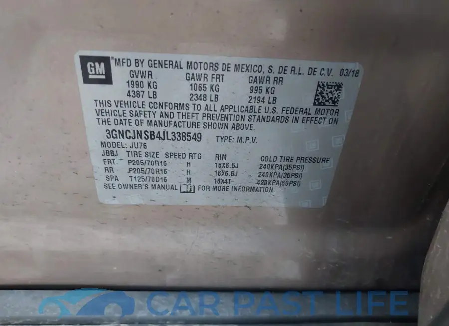 3GNCJNSB4JL338549# 9