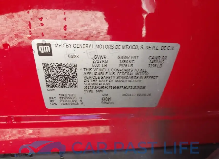 3GNKBKRS6PS213208# 9