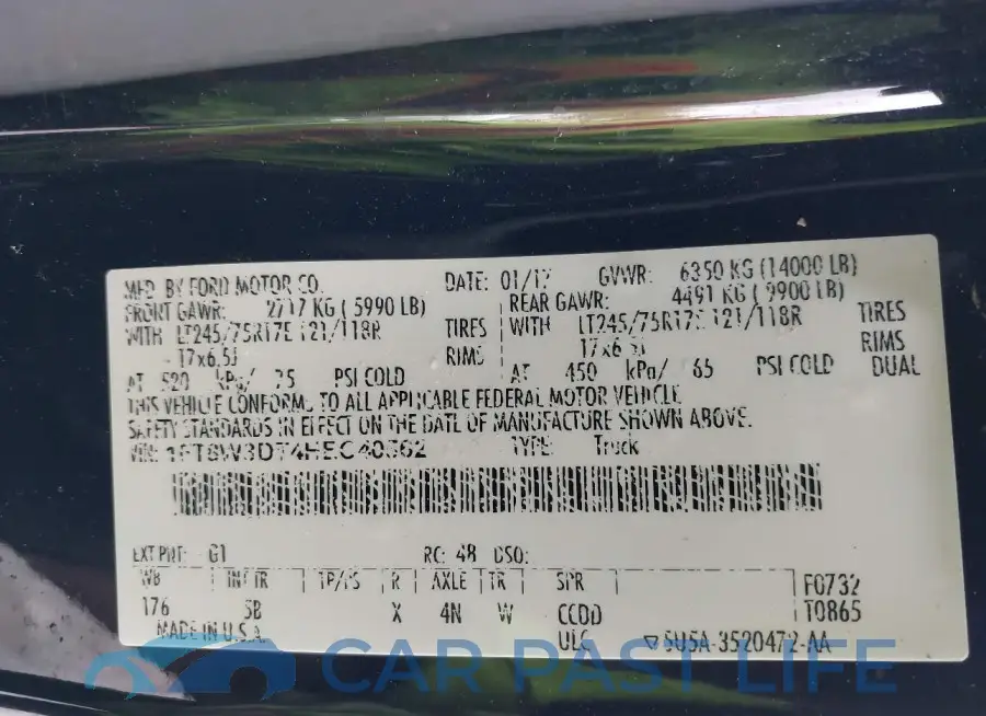 1FT8W3DT4HEC40562# 9