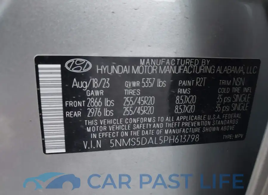 5NMS5DAL5PH613798# 9