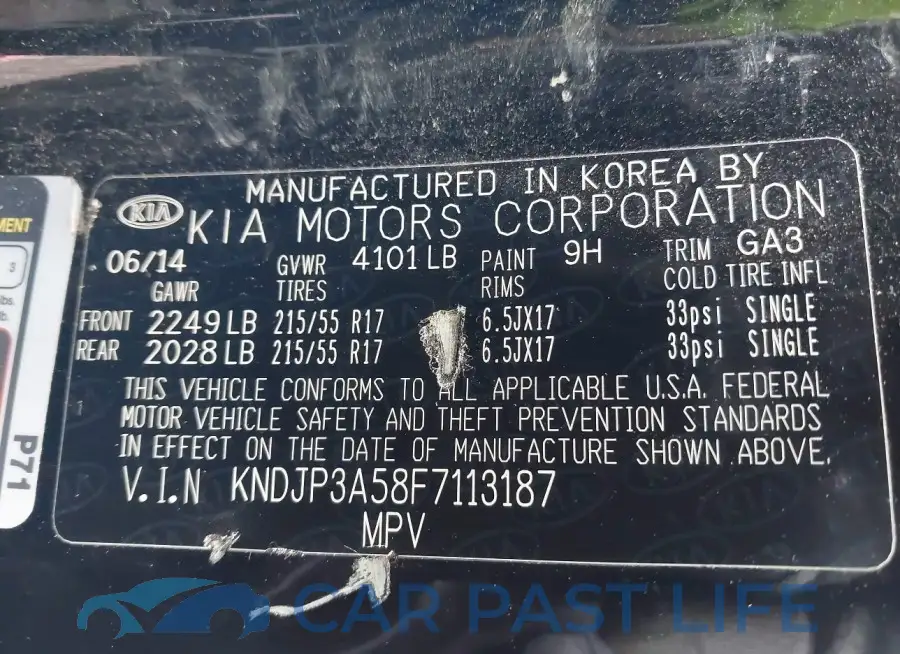 KNDJP3A58F7113187# 9