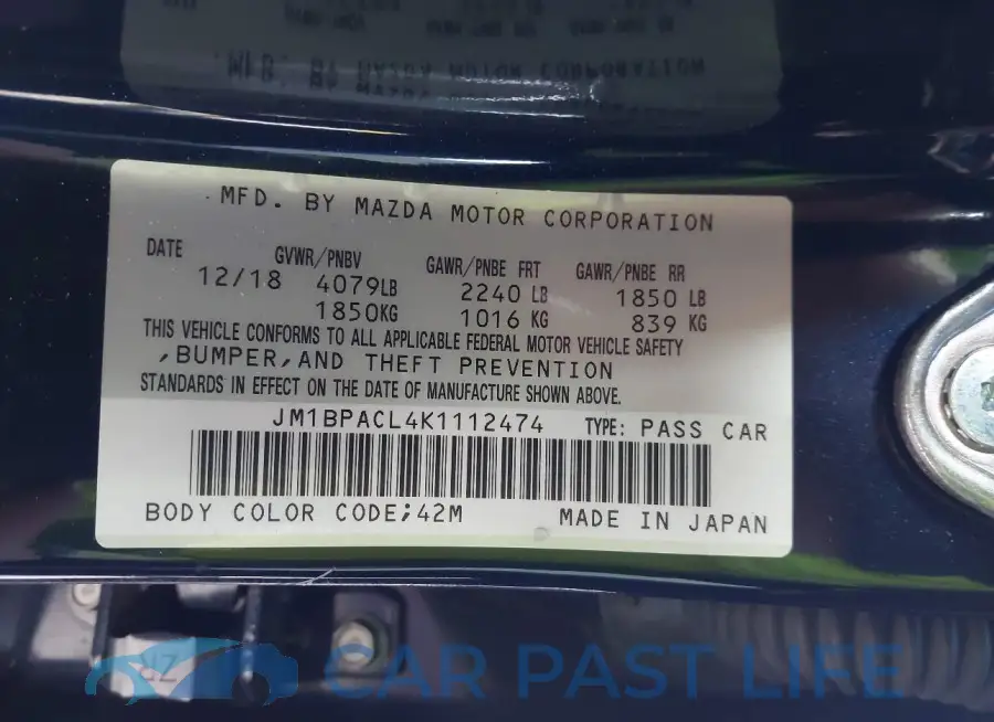 JM1BPACL4K1112474# 9