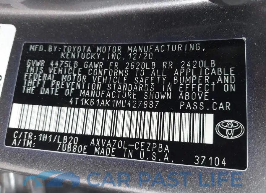 4T1K61AK1MU427887# 9