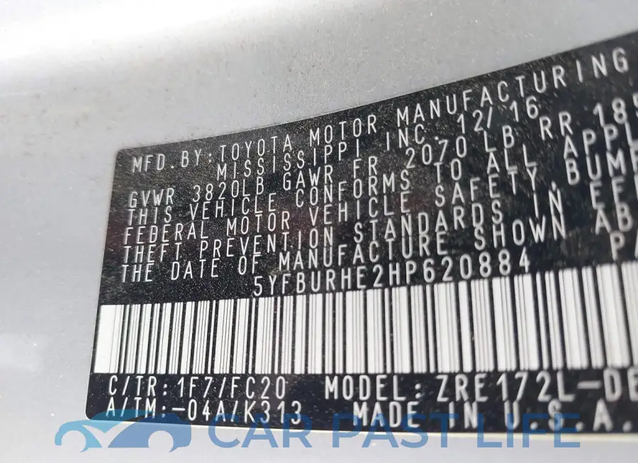 5YFBURHE2HP620884# 9