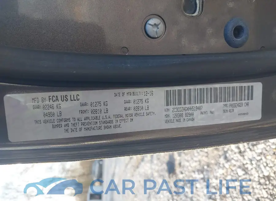 2C3CDZAGXHH519487# 9